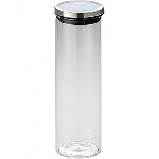 Pote 1,3 Litros Vidro Borosilicato Com Tampa Aço Inox